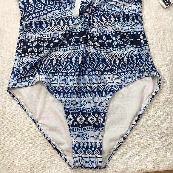 Jantzen One Piece Swimsuit Women 12 Tribal Print Halter Neck Beach Bathing Suit - Picture 3 of 16